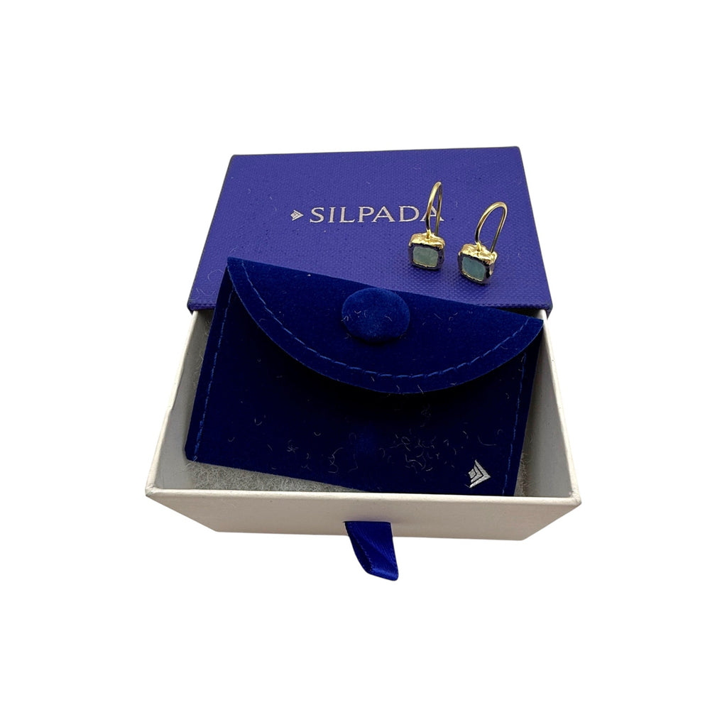 SILPADA Mediterra Natural Aquamarine Petite Drop Earrings