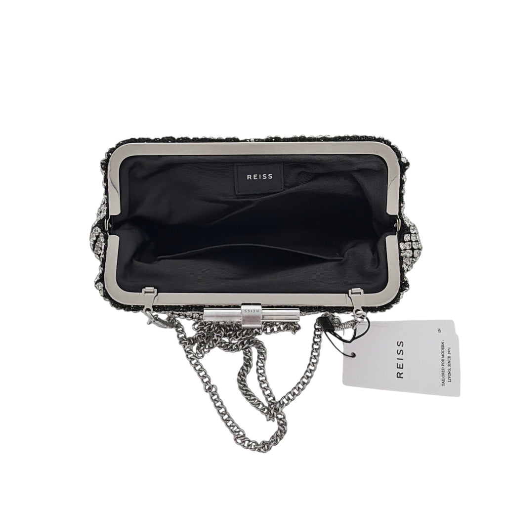 REISS Adaline Crystal Clutch Bag