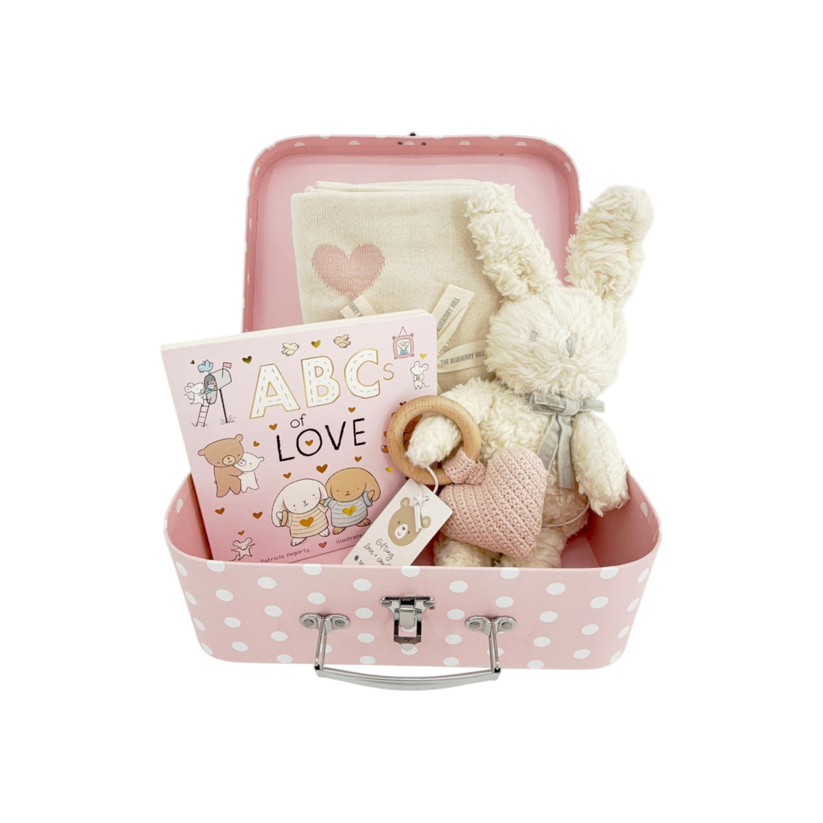 THE BLUEBERRY HILL Heart I Love You Baby Gift Set Paperboard Suitcase Large
