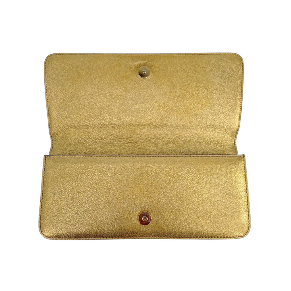 TOM FORD Jennifer Metallic Zip Clutch Bag Golden