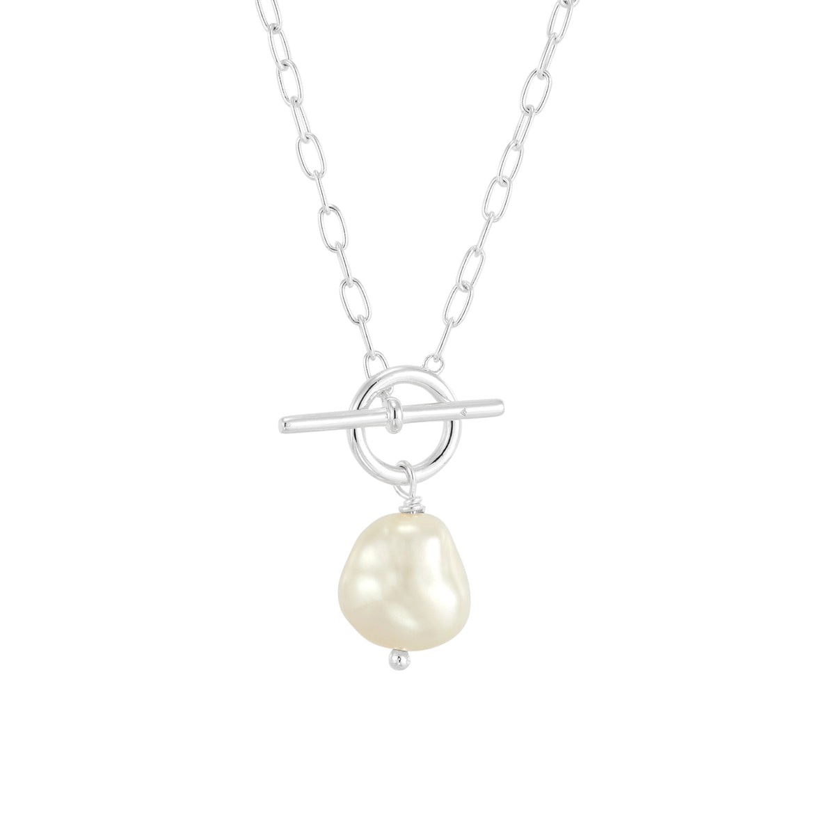 SILPADA Center Attention Silver Freshwater Pearl Necklace