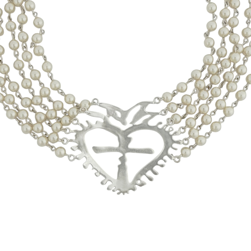 VSA La Queen Collar Pearl & Silver