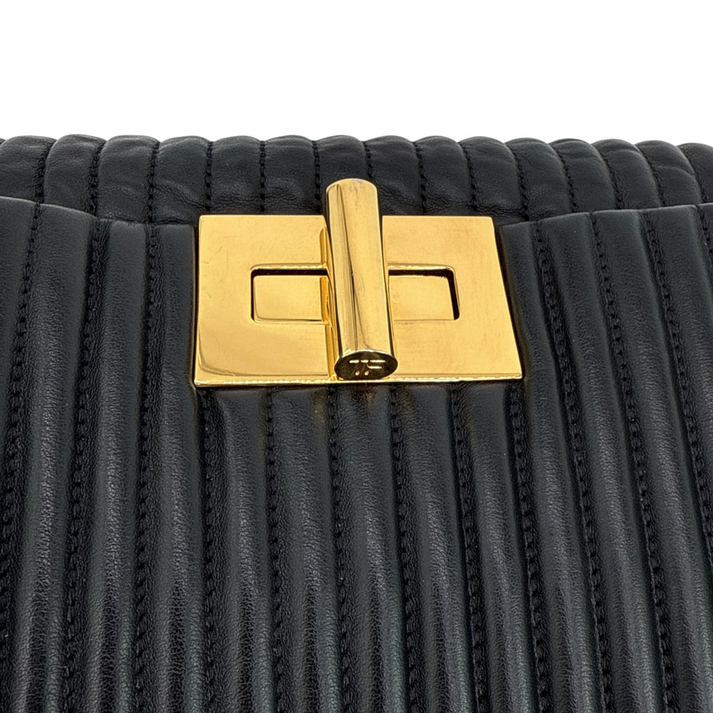 TOM FORD Calfskin Quilted Natalia Clutch in Black