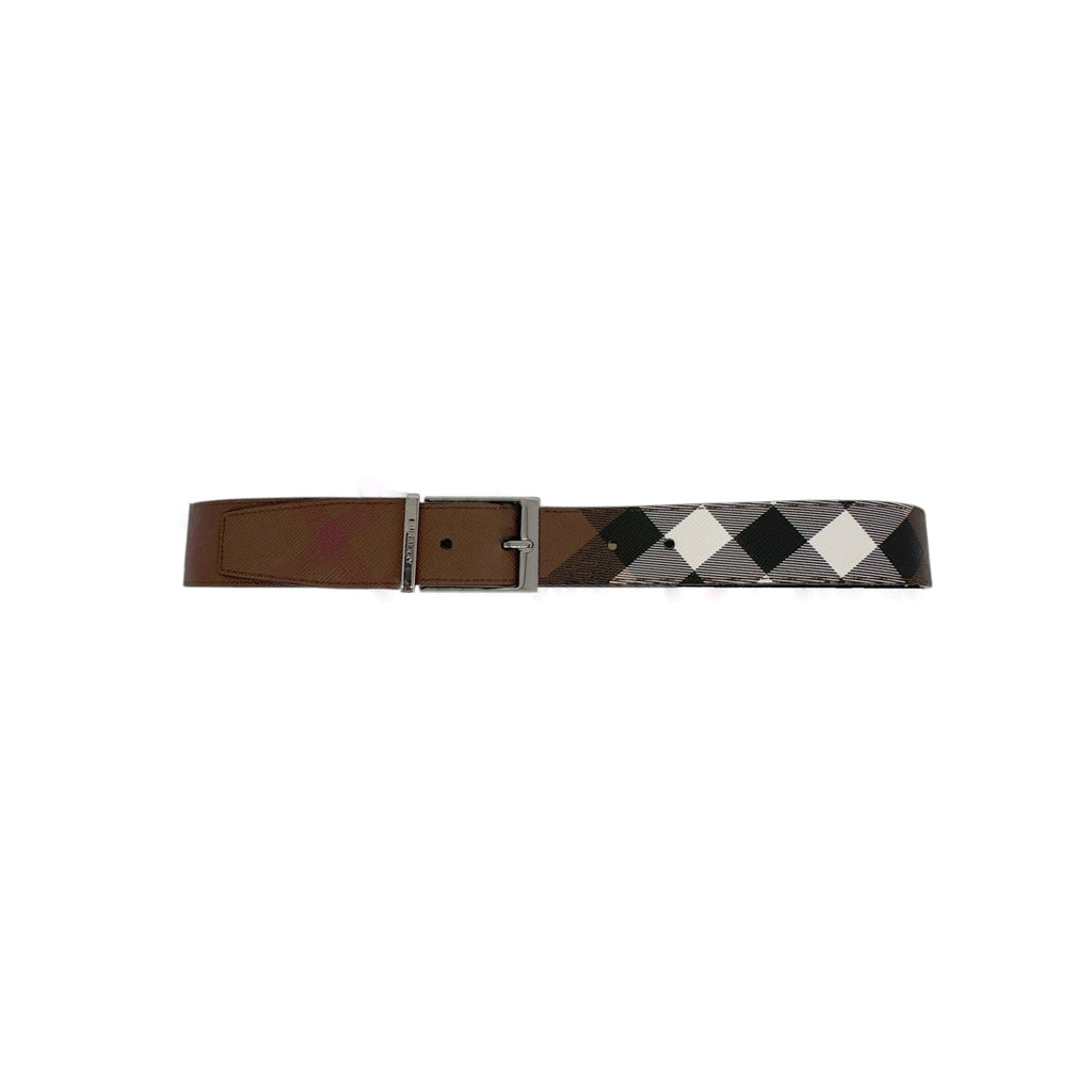 BURBERRY Louis 35mm Reversible Buckle Giant Check E-Canvas Belt 85|34