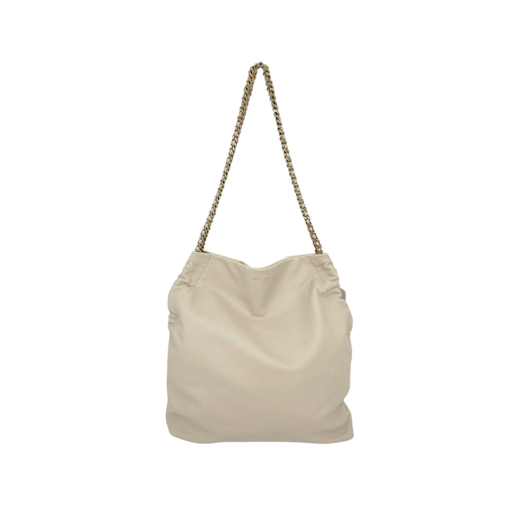 VERONICA BEARD Leather Slouch Bag in Ivory