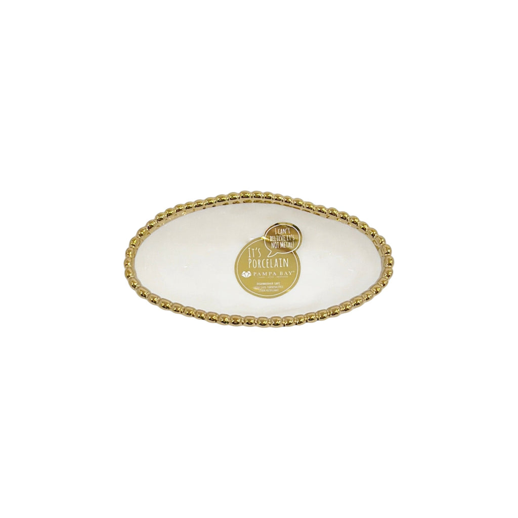 PAMPA BAY Golden Salerno Long Condiment Bowl Set of 2