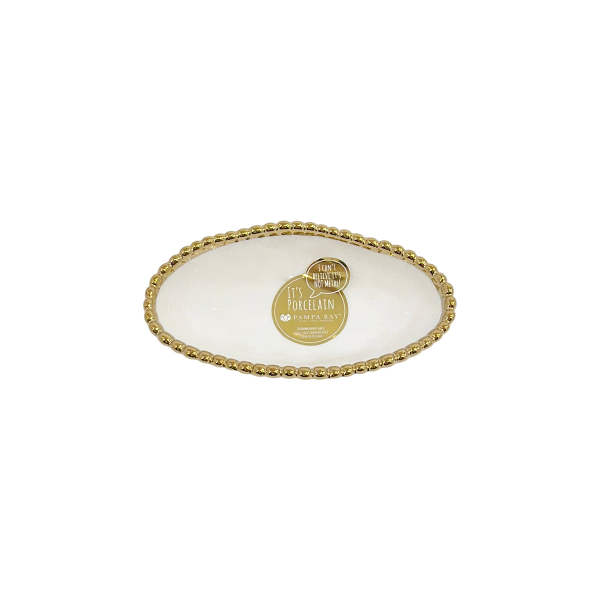 PAMPA BAY Golden Salerno Long Condiment Bowl Set of 2