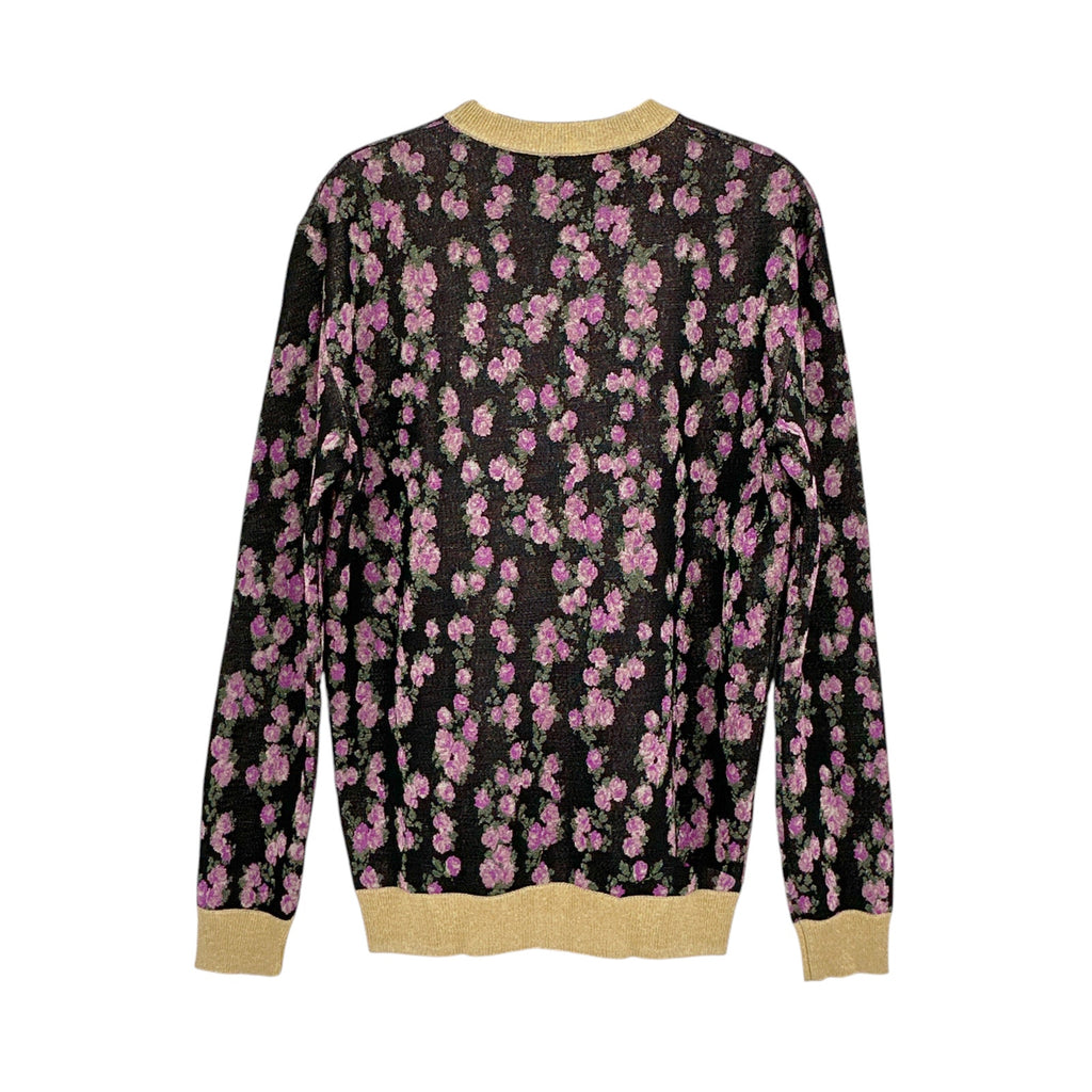 GUCCI Shiny Viscose Jacquard Floral Sweater S