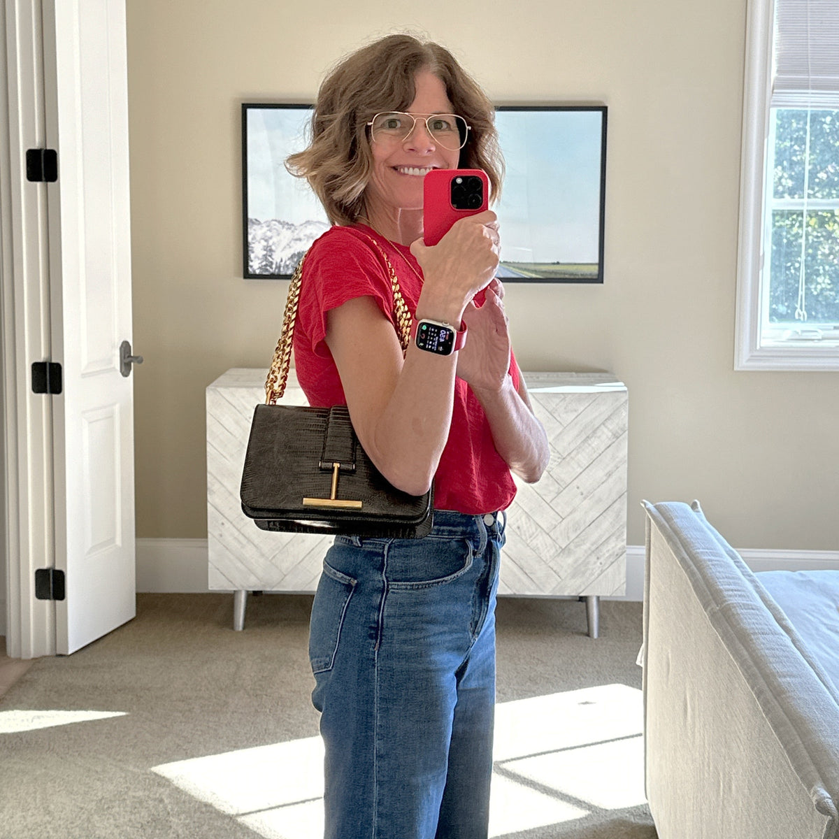 TOM FORD Tara Chain Tejus Lizard Shoulder Bag