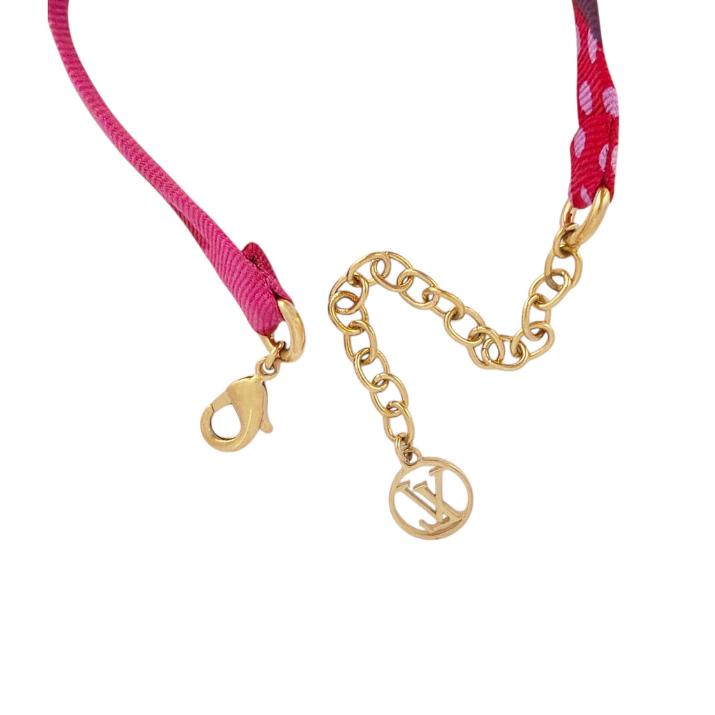 LOUIS VUITTON Silk Be Mindful Bracelet in Red & Pink