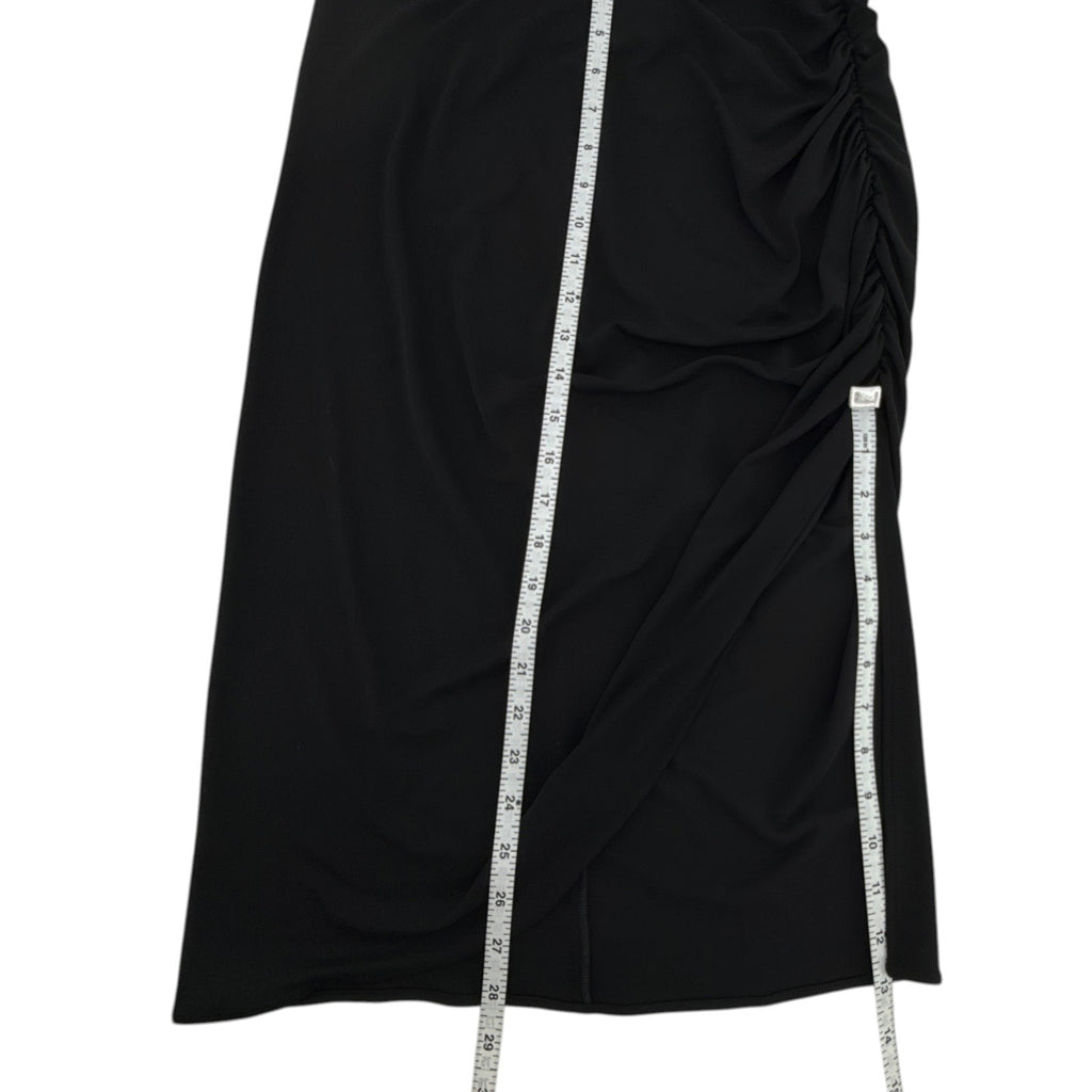 DOLCE & GABBANA Logo Waist Asymmetrical Jersey Skirt in Black IT44|M