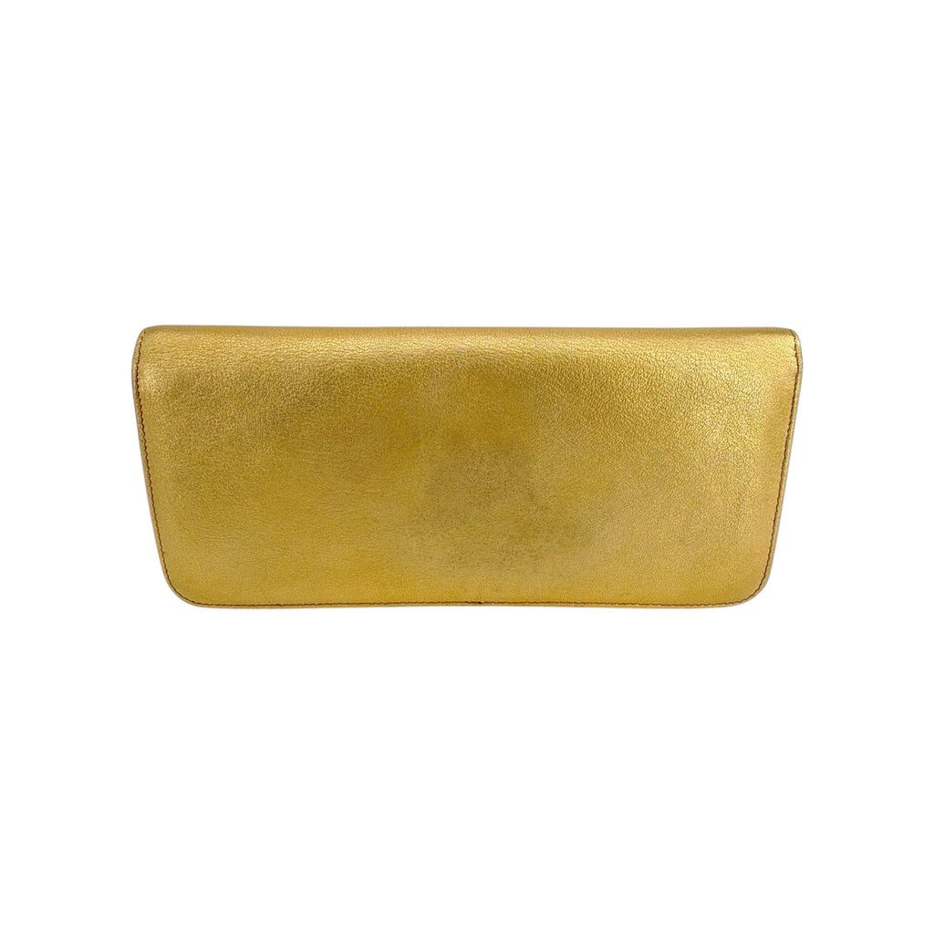 TOM FORD Jennifer Metallic Zip Clutch Bag Golden