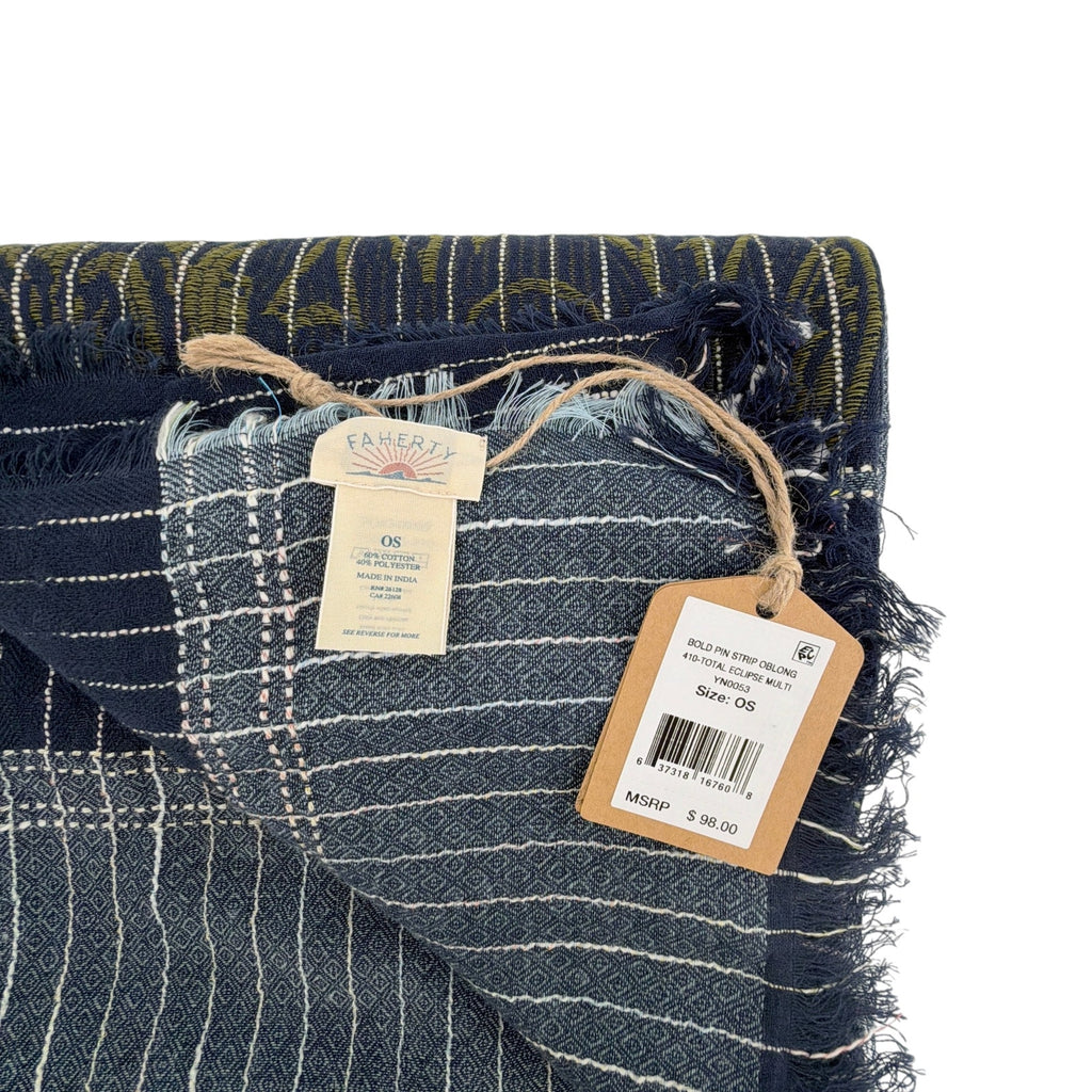 FAHERTY Bold Pin Stripe Oblong Scarf in Total Eclipse Multi