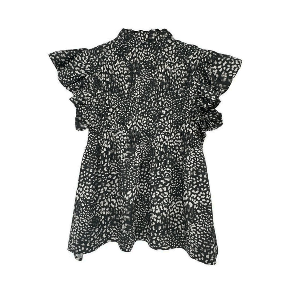 SEA New York Calla Cheetah Flutter Sleeve Top Size 4
