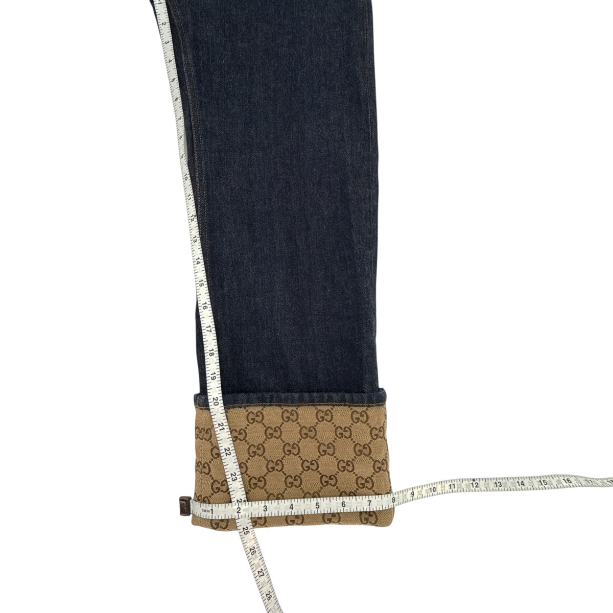 GUCCI Denim Pants with GG Supreme Canvas Cuff 24