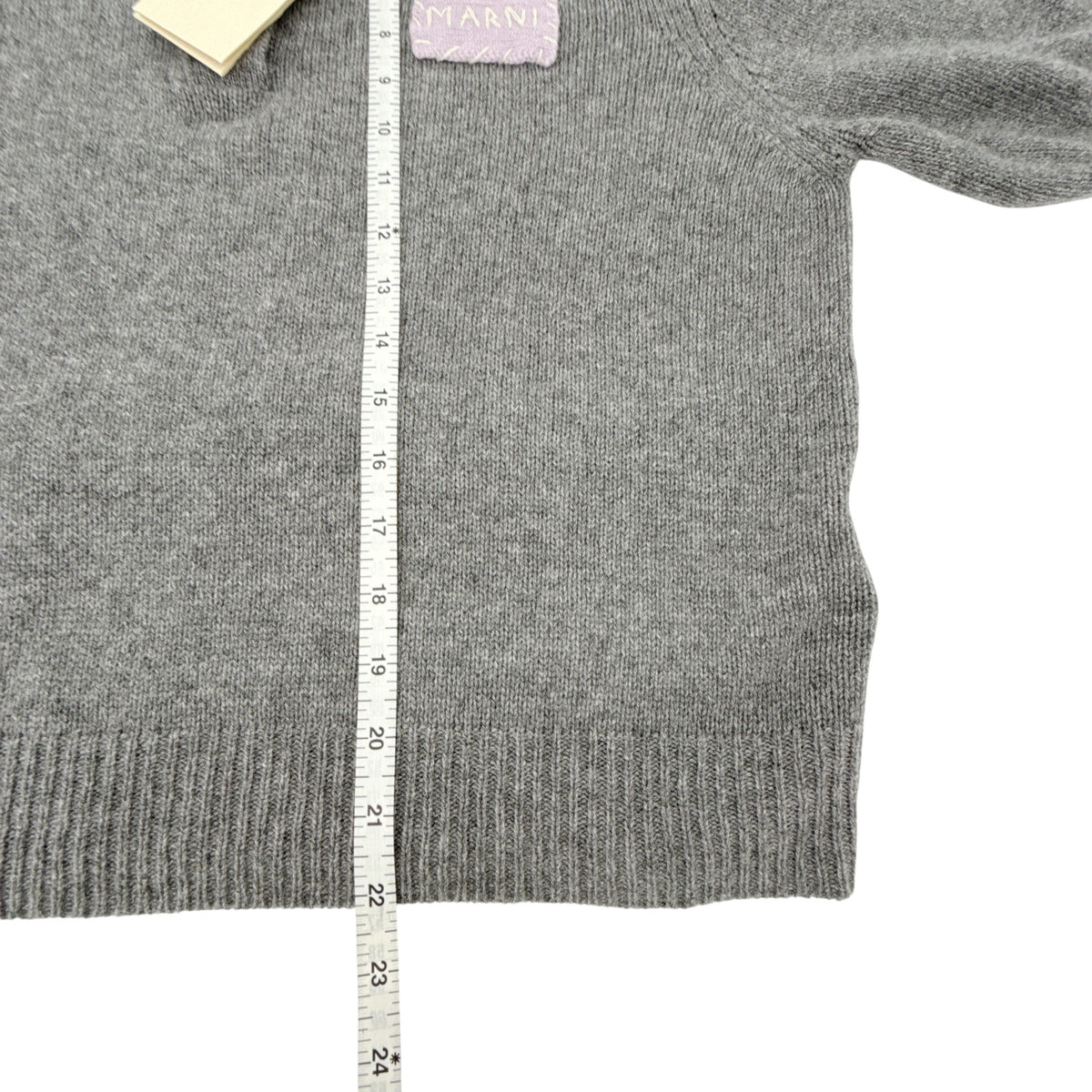 MARNI Cashmere Polo Jumper with Marni Patch in Graphite IT46|US10