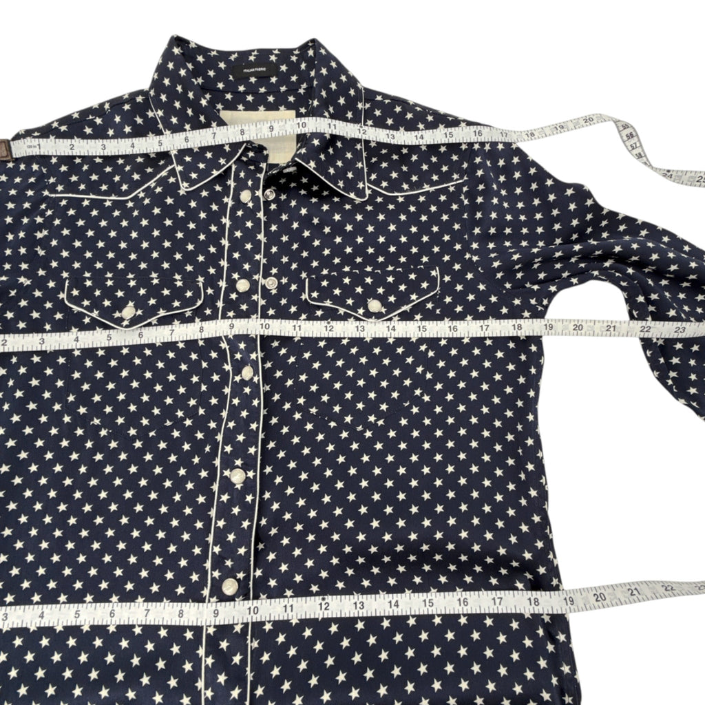 R13 Cowboy Dress in Silk Navy Star S
