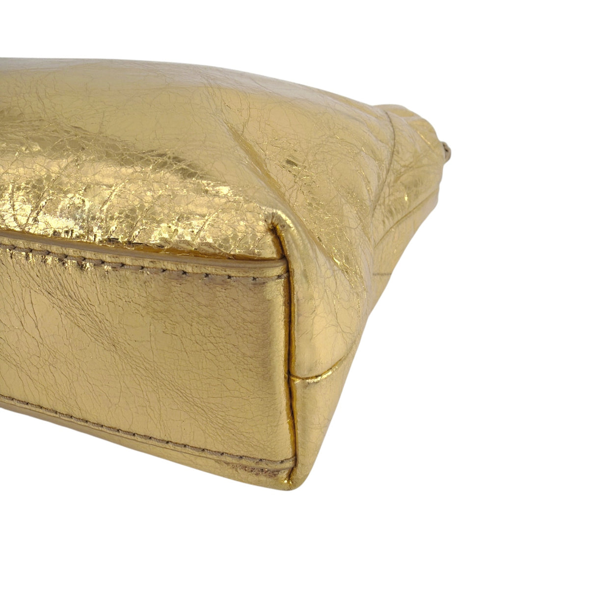 VERONICA BEARD Small Slouch Leather Shoulder Bag in Gold