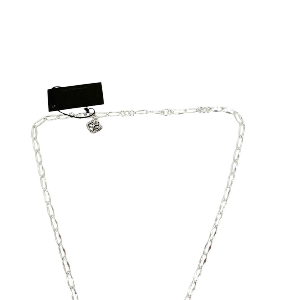 VIRGINS SAINTS & ANGELS VSA Disco Virgin Charm Necklace Silver & Black Diamond