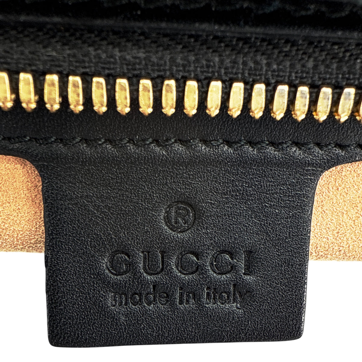 GUCCI Ophidia Cut Out Handle Bag Suede Medium in Navy