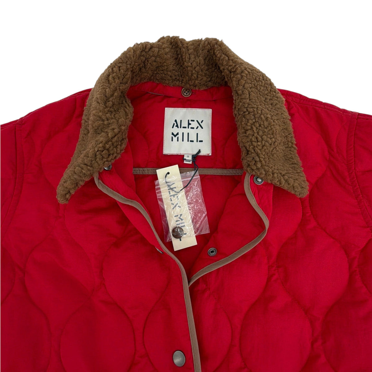 ALEX MILL Wembley Quilted Jacket In Red S