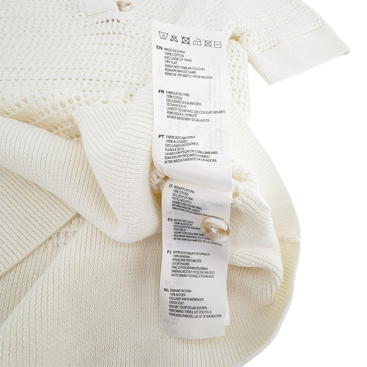 VARLEY Callie Knit Top in Egret XS