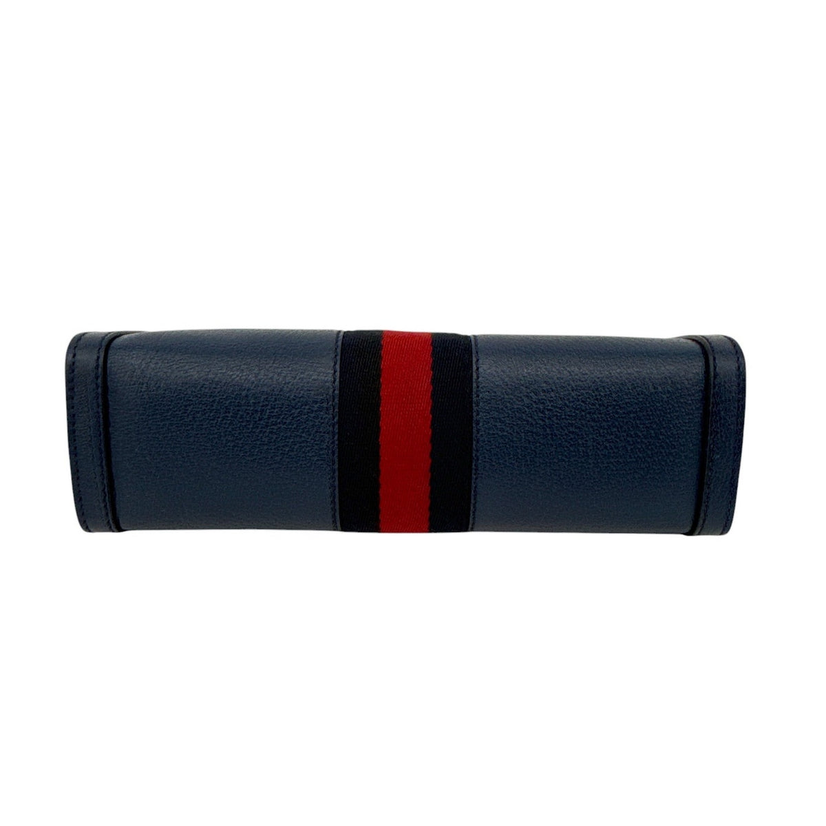 GUCCI Ophidia Chain Shoulder Bag Textured Calfskin Web in Blue Agata