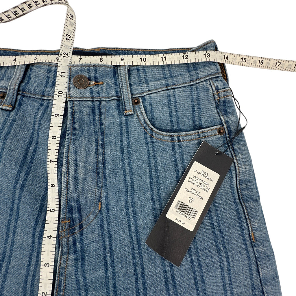 VERONICA BEARD Crosbie Striped Loafer Length Wide Leg Jean 26