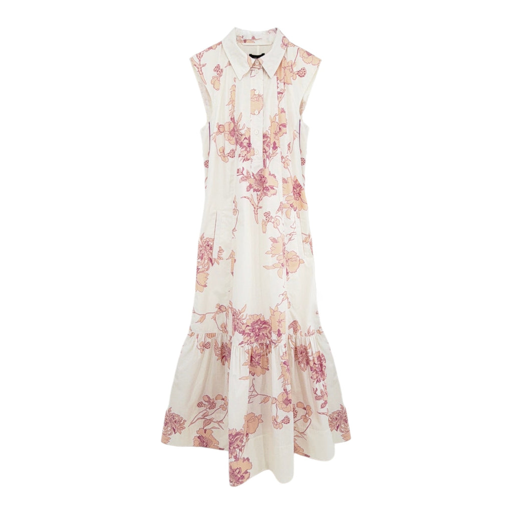 ME+EM Cotton Scribbled Floral Print Maxi Shirt Dress 2