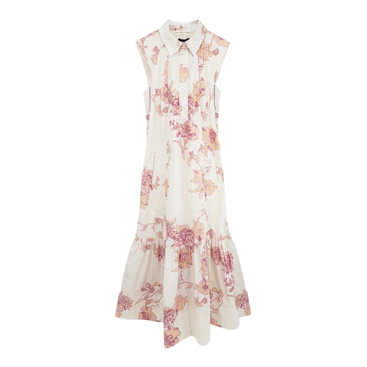 ME+EM Cotton Scribbled Floral Print Maxi Shirt Dress 2
