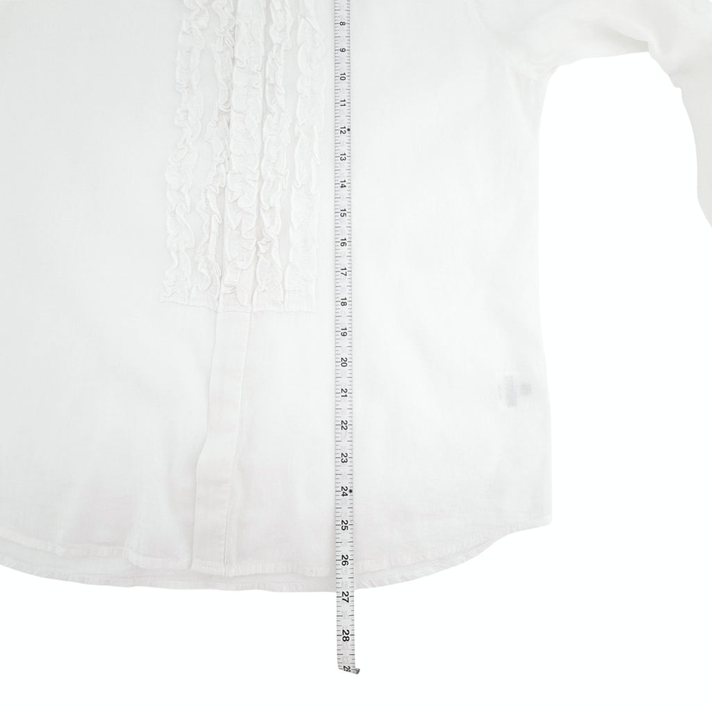 NILI LOTAN Nathael Ruffle Shirt in Ivory S
