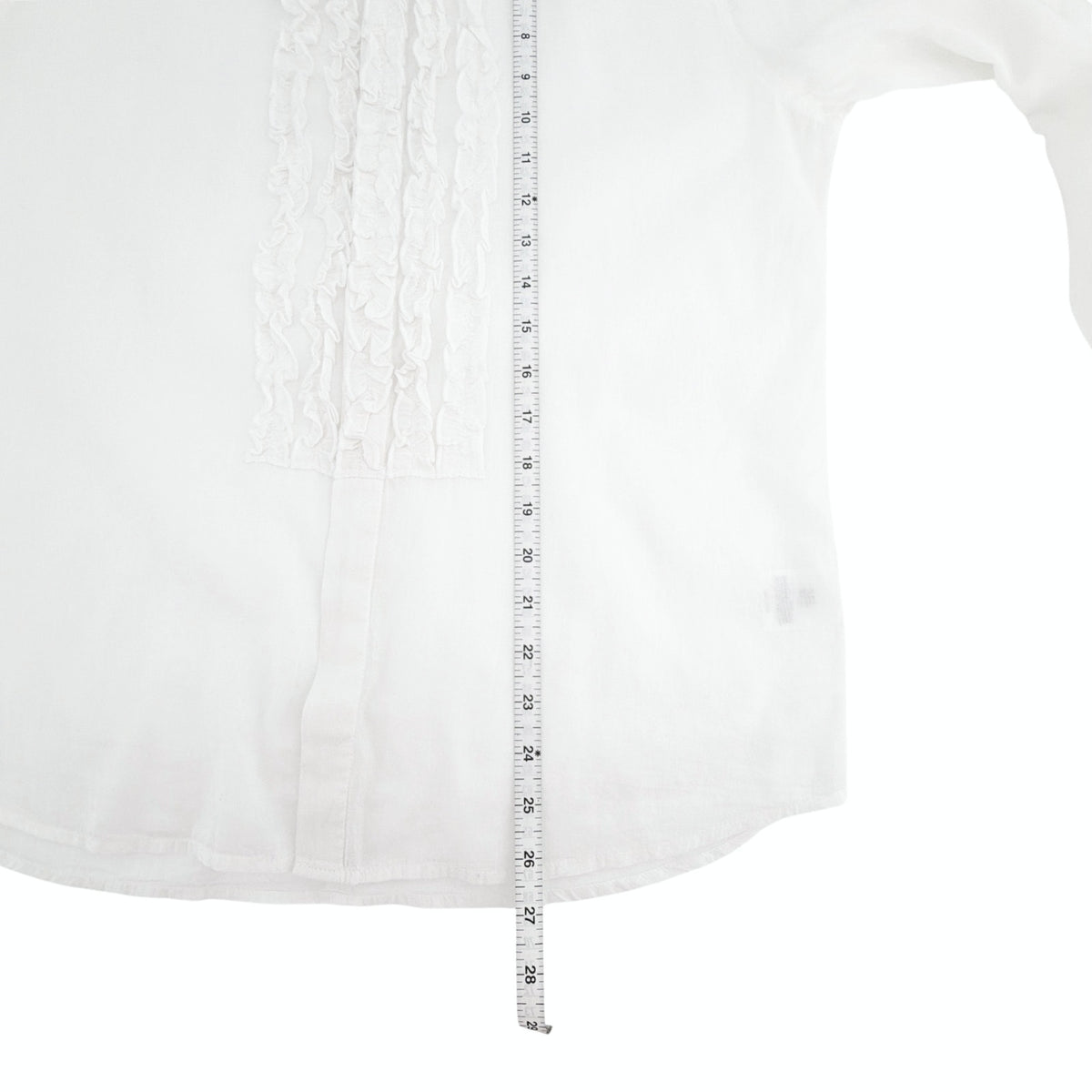 NILI LOTAN Nathael Ruffle Shirt in Ivory S