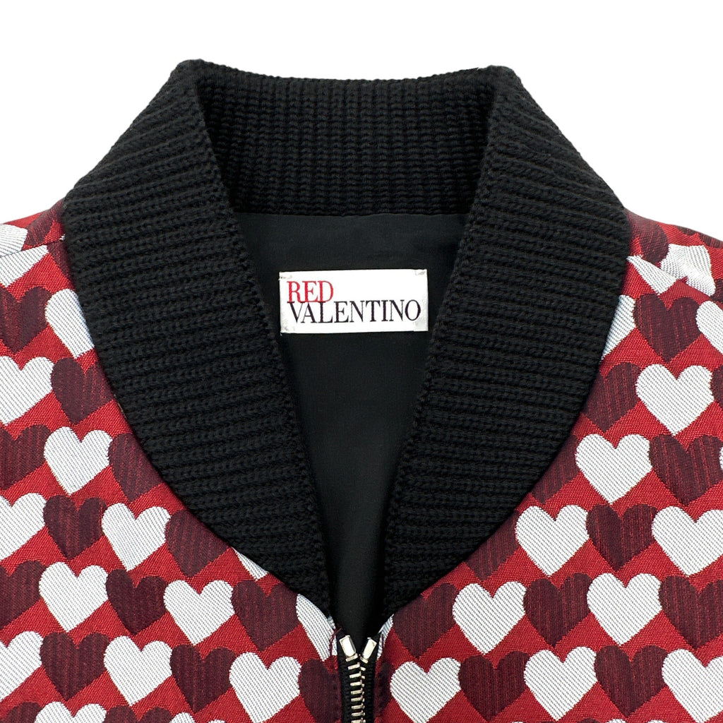 REDVALENTINO Jacquard Heart Bomber Jacket XS