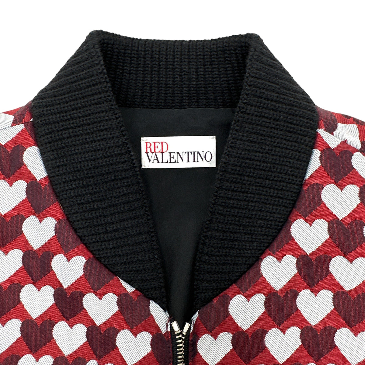 REDVALENTINO Jacquard Heart Bomber Jacket XS