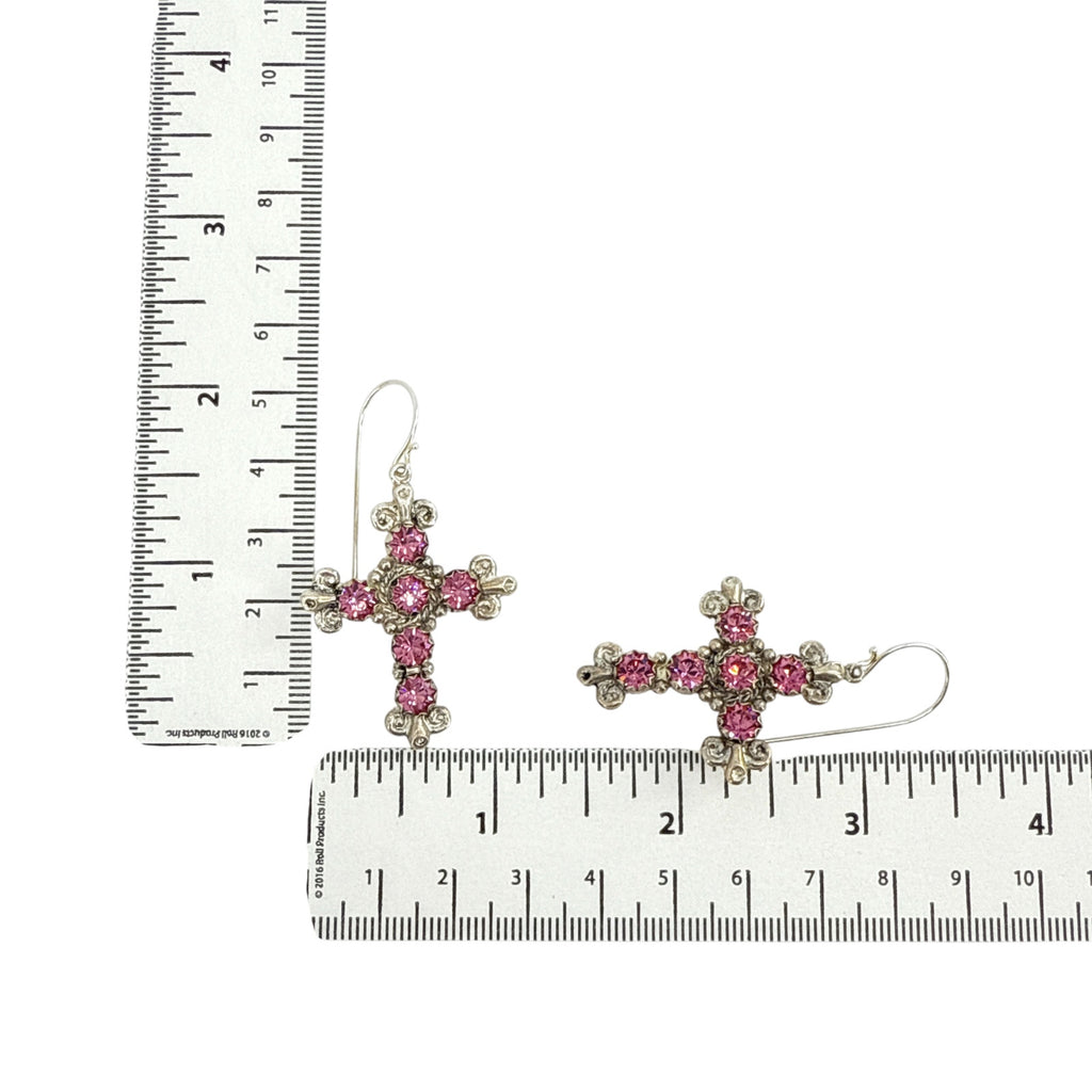 VIRGINS SAINTS & ANGELS VSA Addie Earrings Silver & Fuchsia Pink