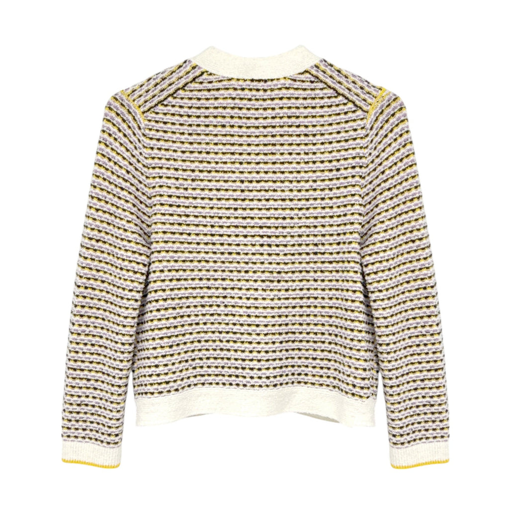 ME+EM Summer Jacquard 3/4 Sleeve Jacket in Cream Multi S