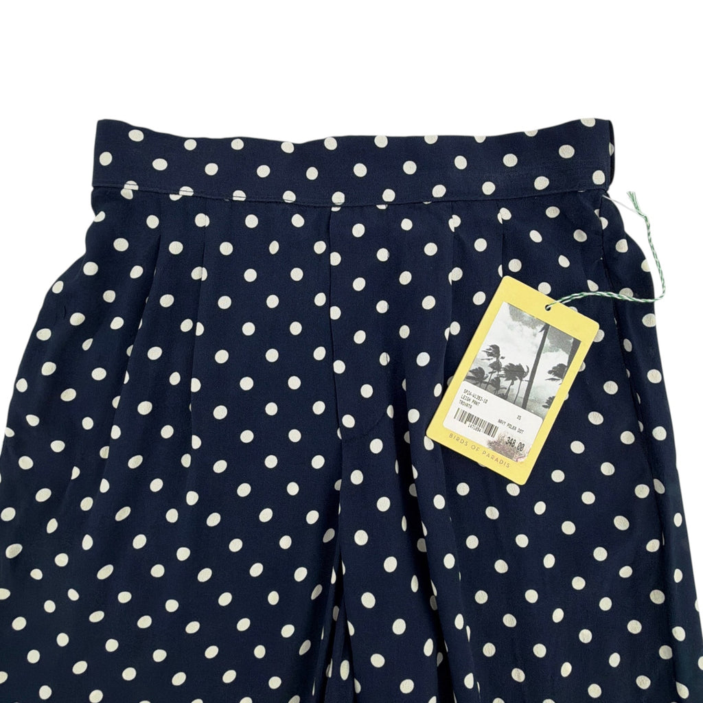 BIRDS of PARADIS by TROVATA Leigh Pant in Navy Polka Dot XS