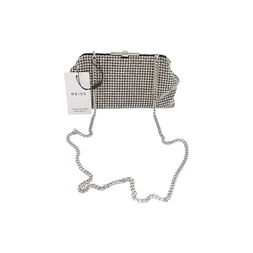 REISS Adaline Crystal Clutch Bag