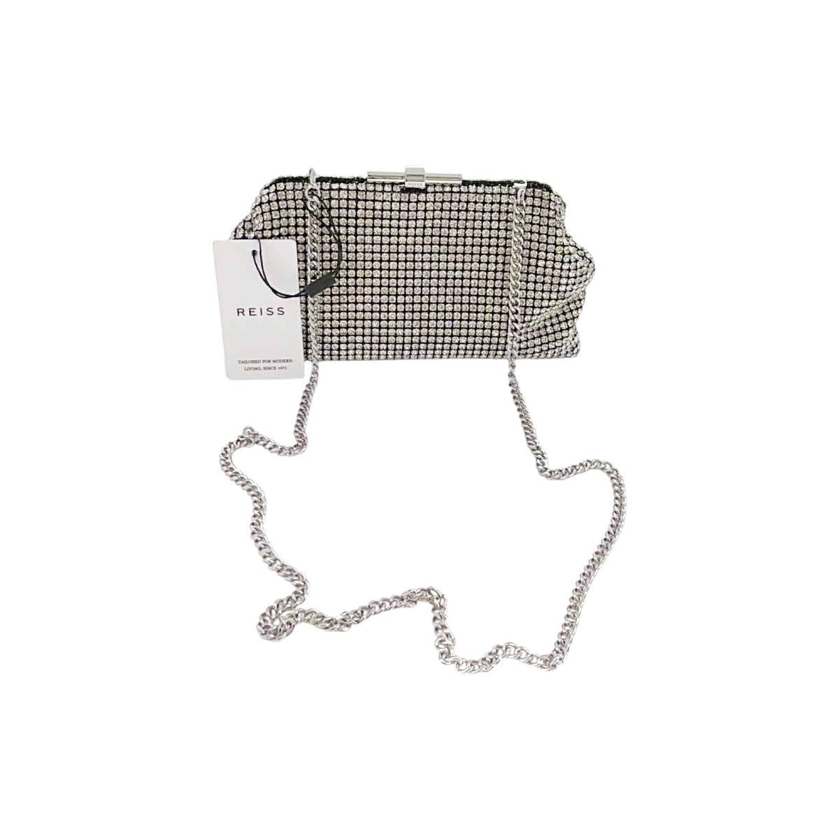 REISS Adaline Crystal Clutch Bag