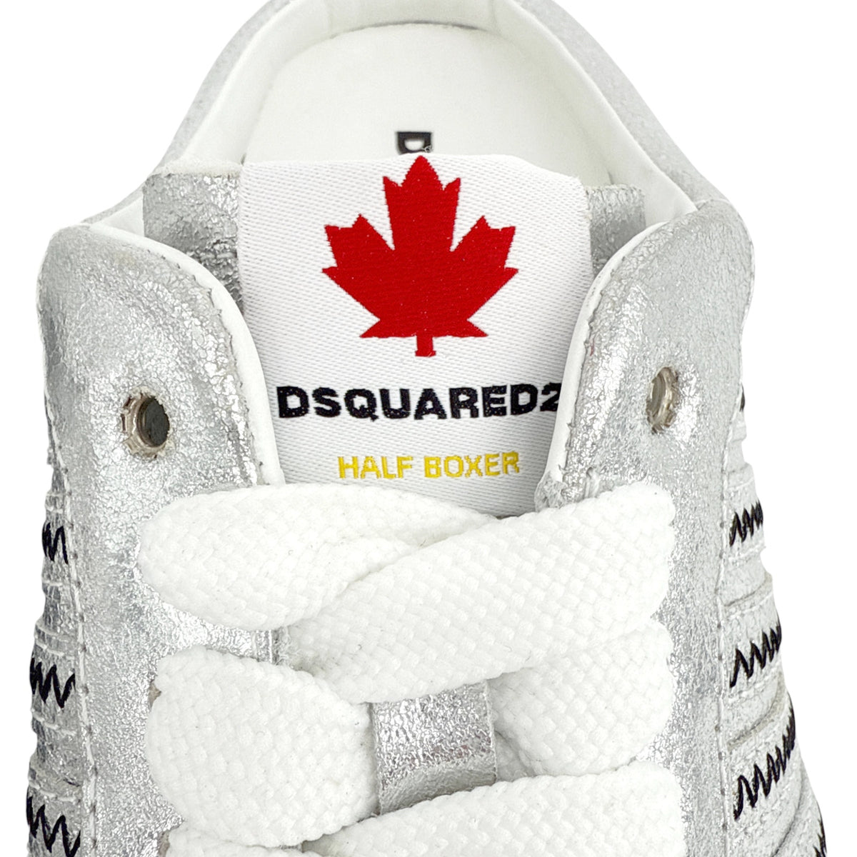 DSQUARED2 Boxer Open Back Mule Sneakers in Silver 37