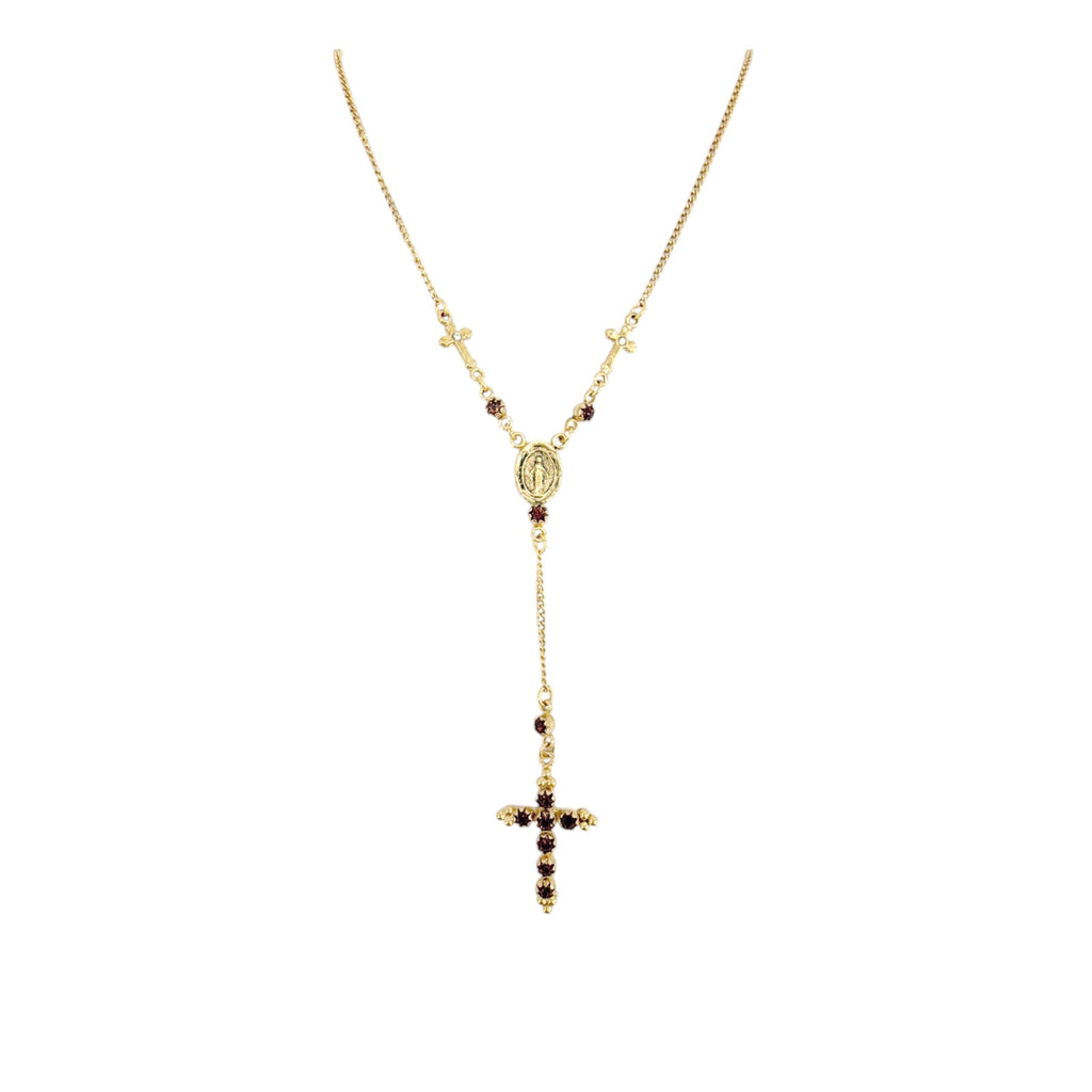 VSA Maddie Rosary Necklace Topaz & Gold