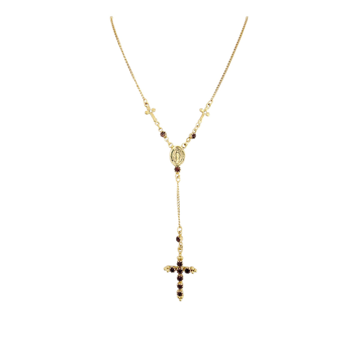 VSA Maddie Rosary Necklace Topaz & Gold