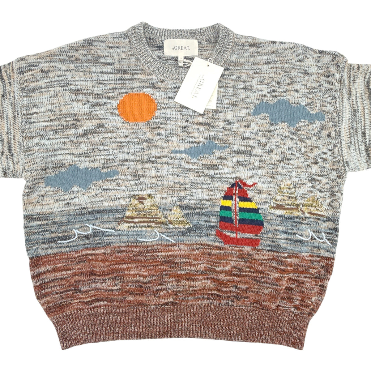THE GREAT. The Boating Pullover. Sea Breeze Multi 0|XS