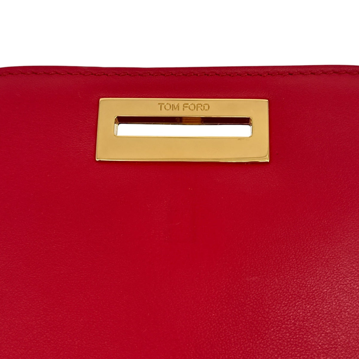 TOM FORD Cosmo T Lock Shoulder Bag in Red Leather