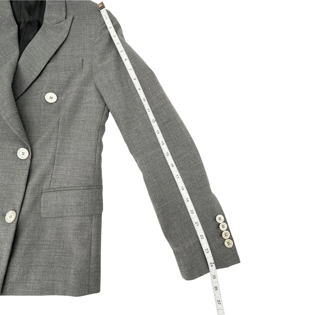 GOLDEN GOOSE Misam Double Breasted Blazer Jacket in Grey XS
