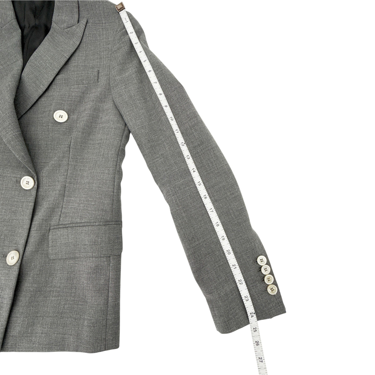 GOLDEN GOOSE Misam Double Breasted Blazer Jacket in Grey XS
