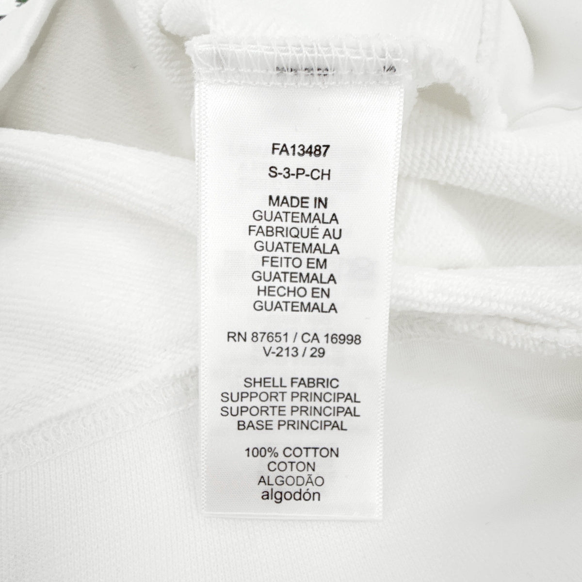 LACOSTE Classic Fit Crewneck Sweatshirt in White S