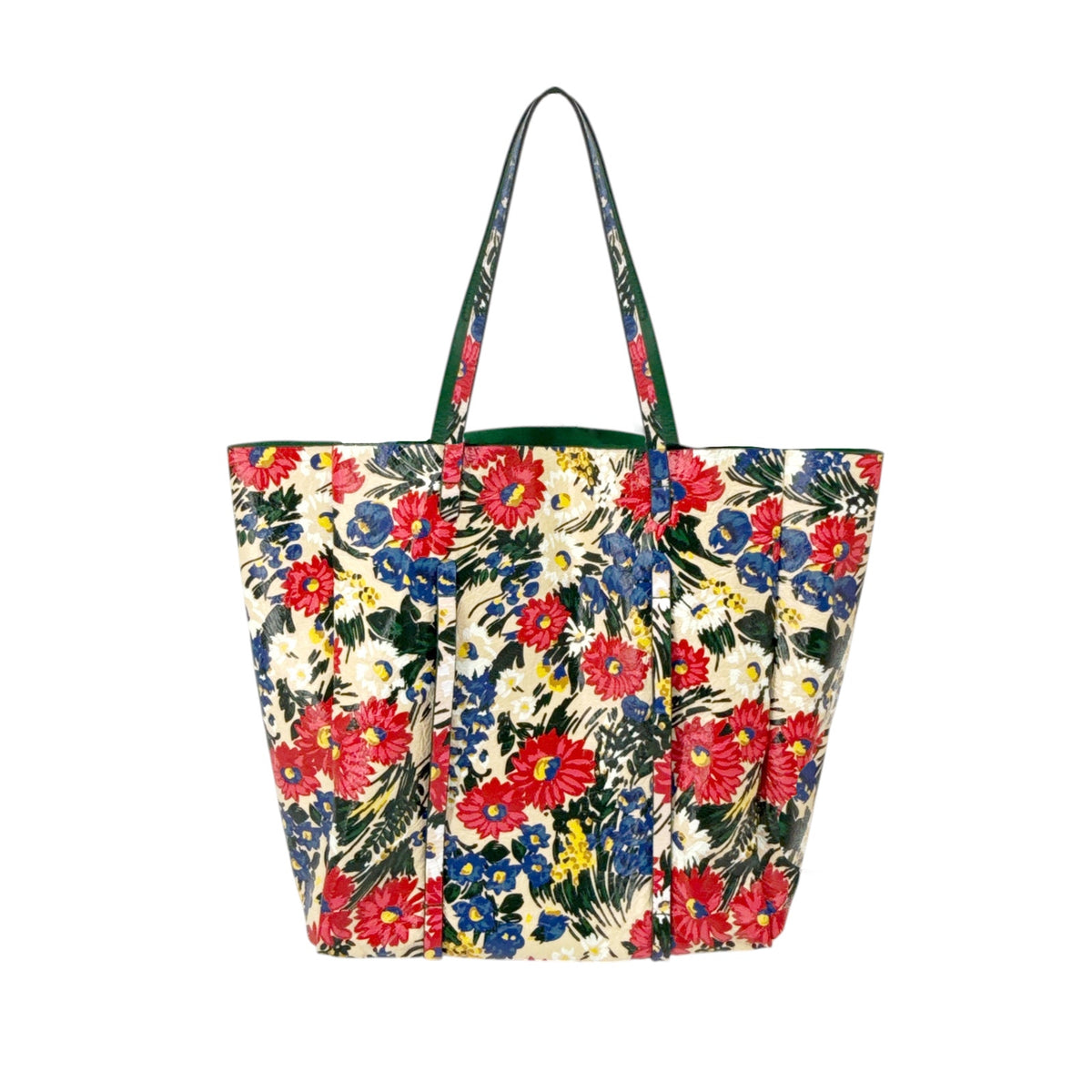 BALENCIAGA Everyday Floral Leather Tote Bag