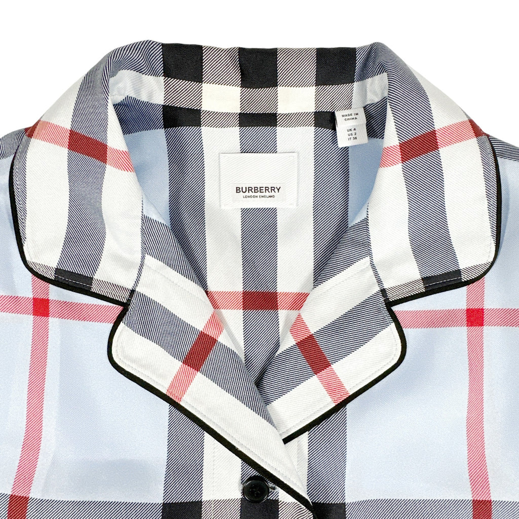 BURBERRY Tierney Bowling Shirt Pale Blue XS