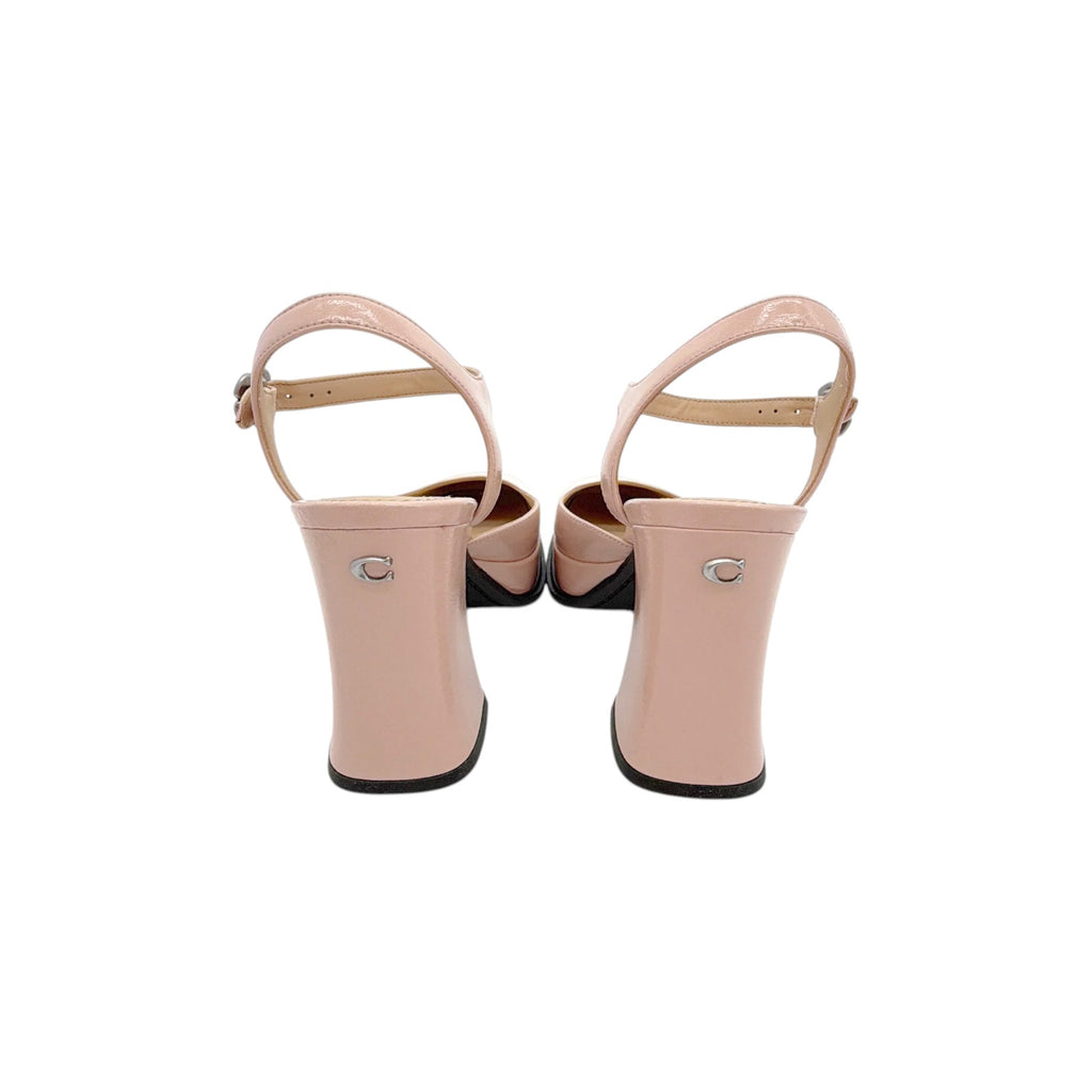 COACH Tea Rose Glazed Leather Platform Pump in Cream 6.5
